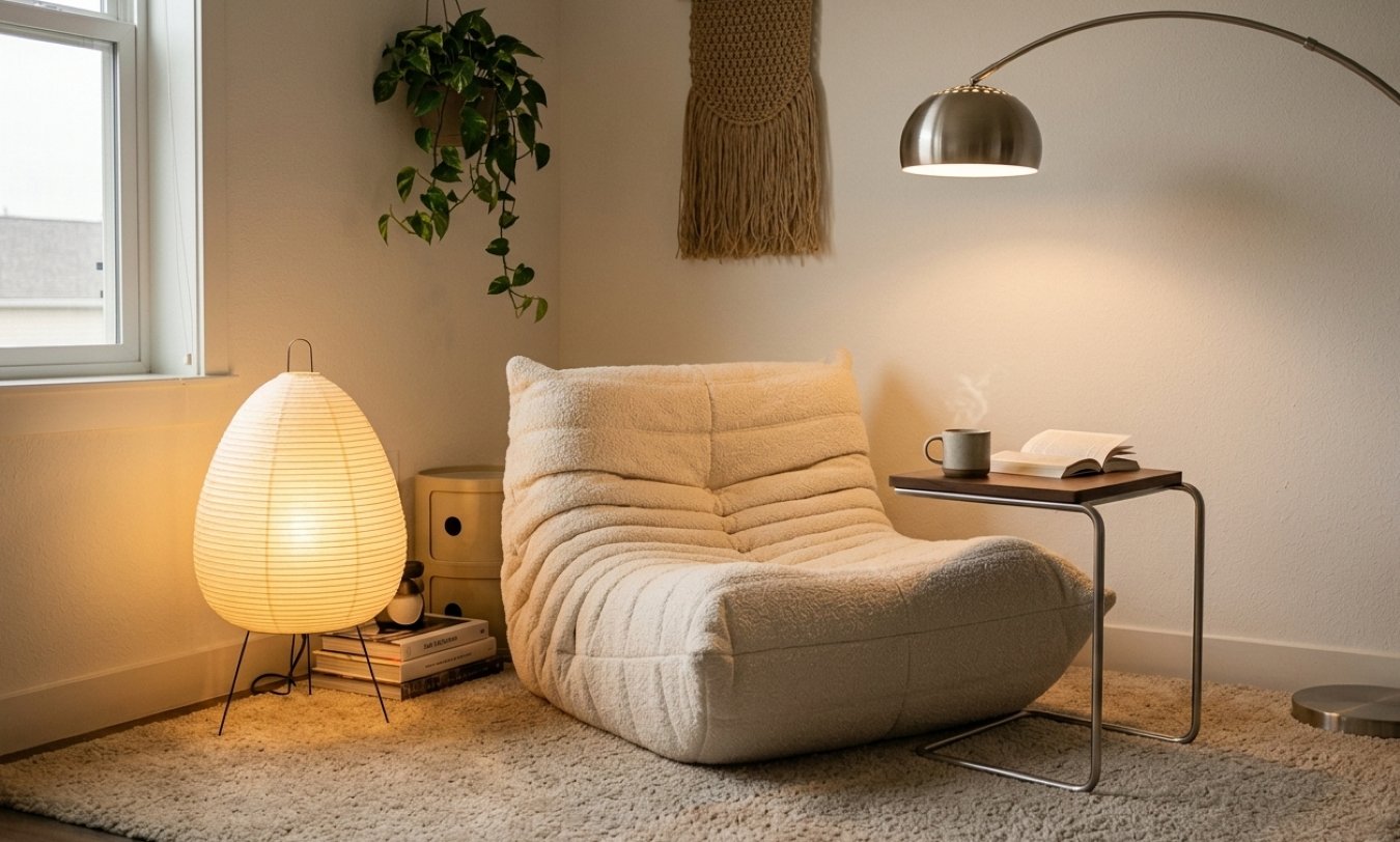 The $150 floor chair giving major $3,200 Ligne Roset Togo vibes. Pure cloud-like comfort on a rental budget!