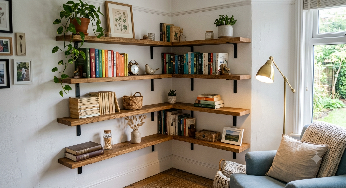 Tiered Corner Shelves