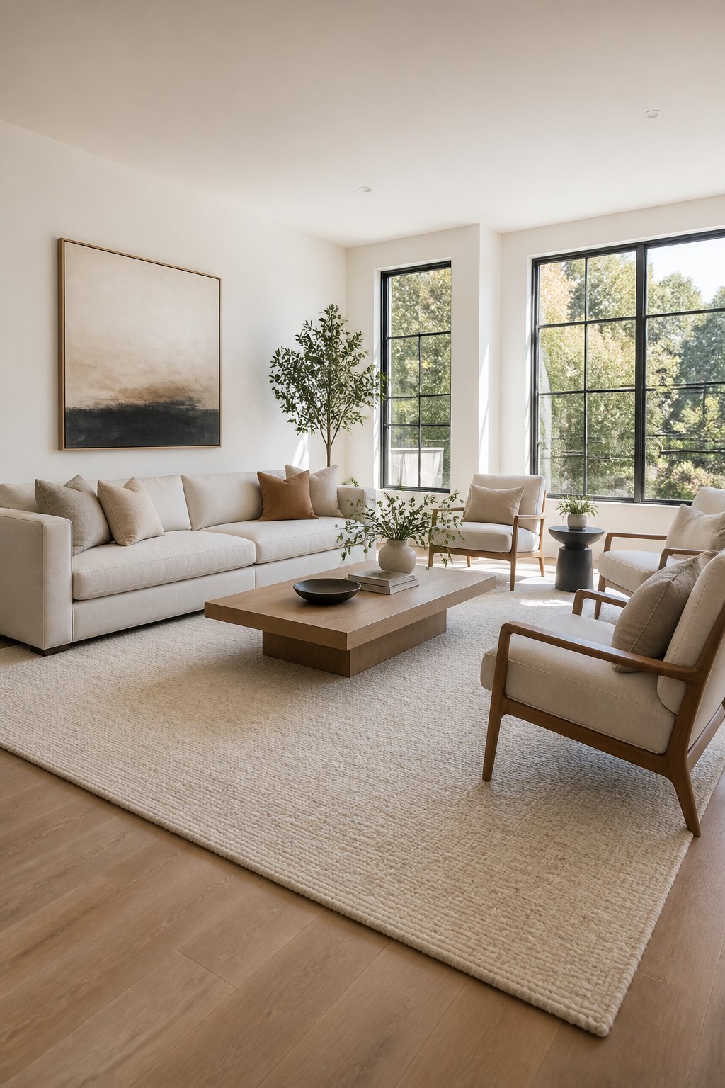 Use a Larger Rug to Create a More Open Feeling